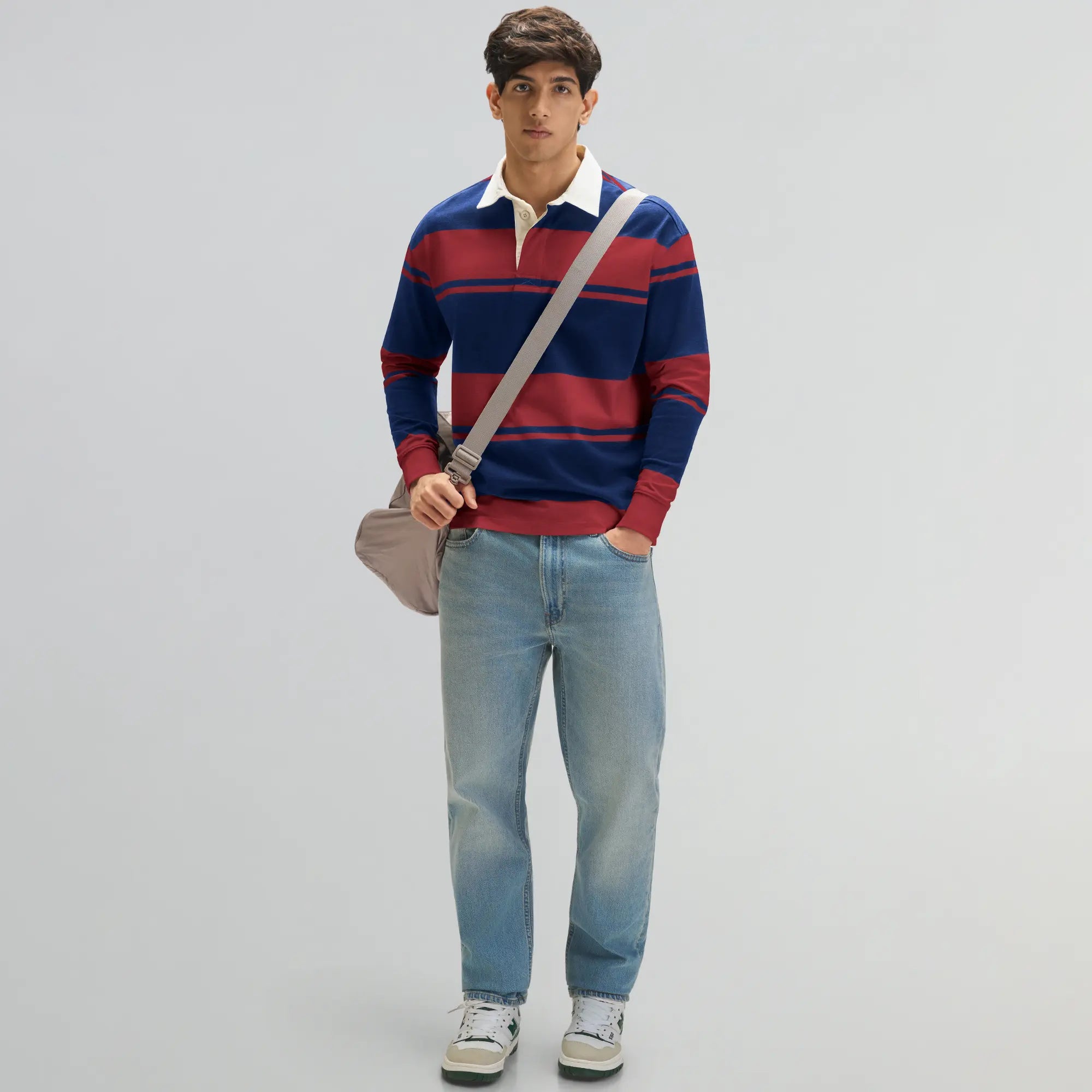 Rugby Polo T-shirt - Varsity Red & Blue Nights