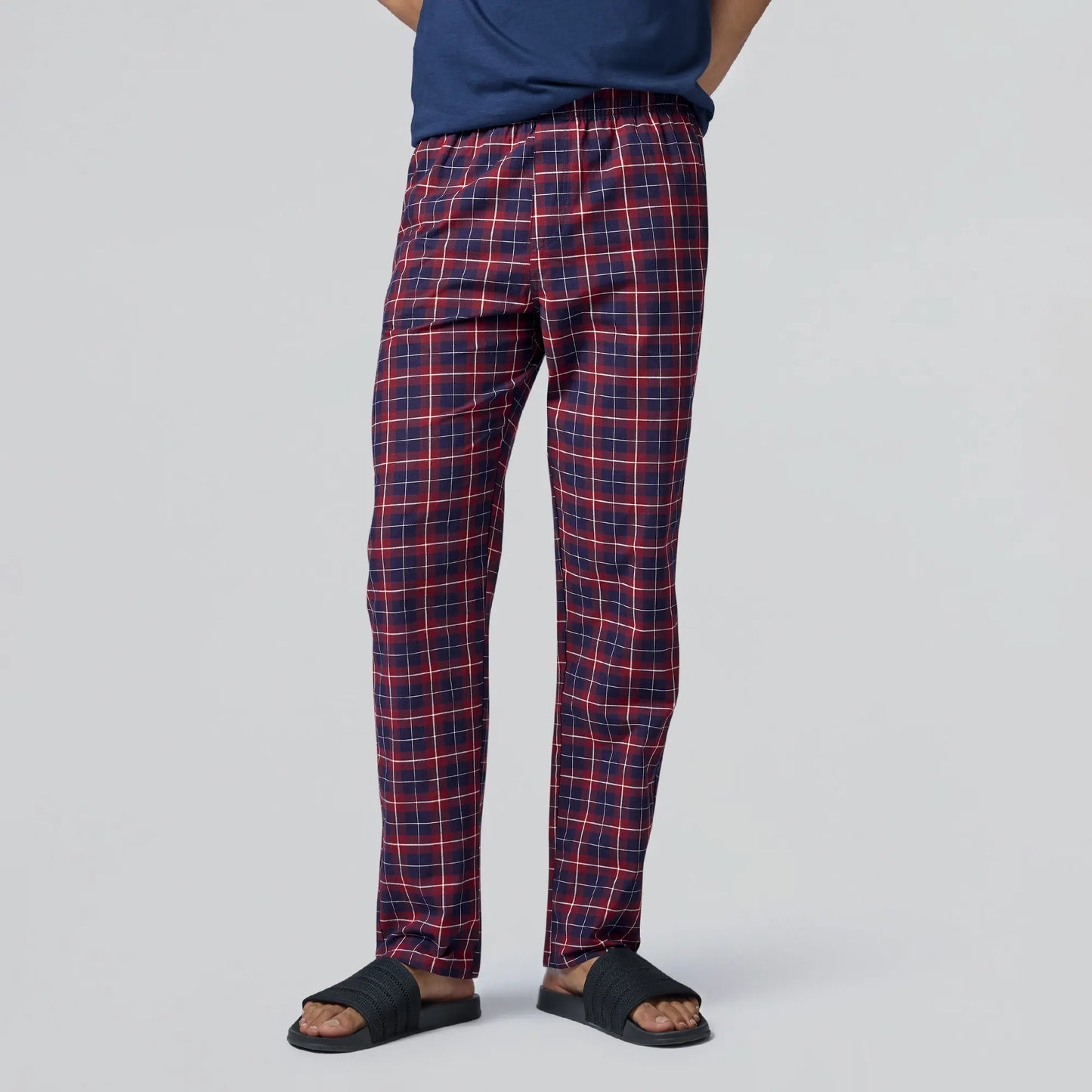 Checkmate Combed Cotton Pyjamas Autumn Maroon