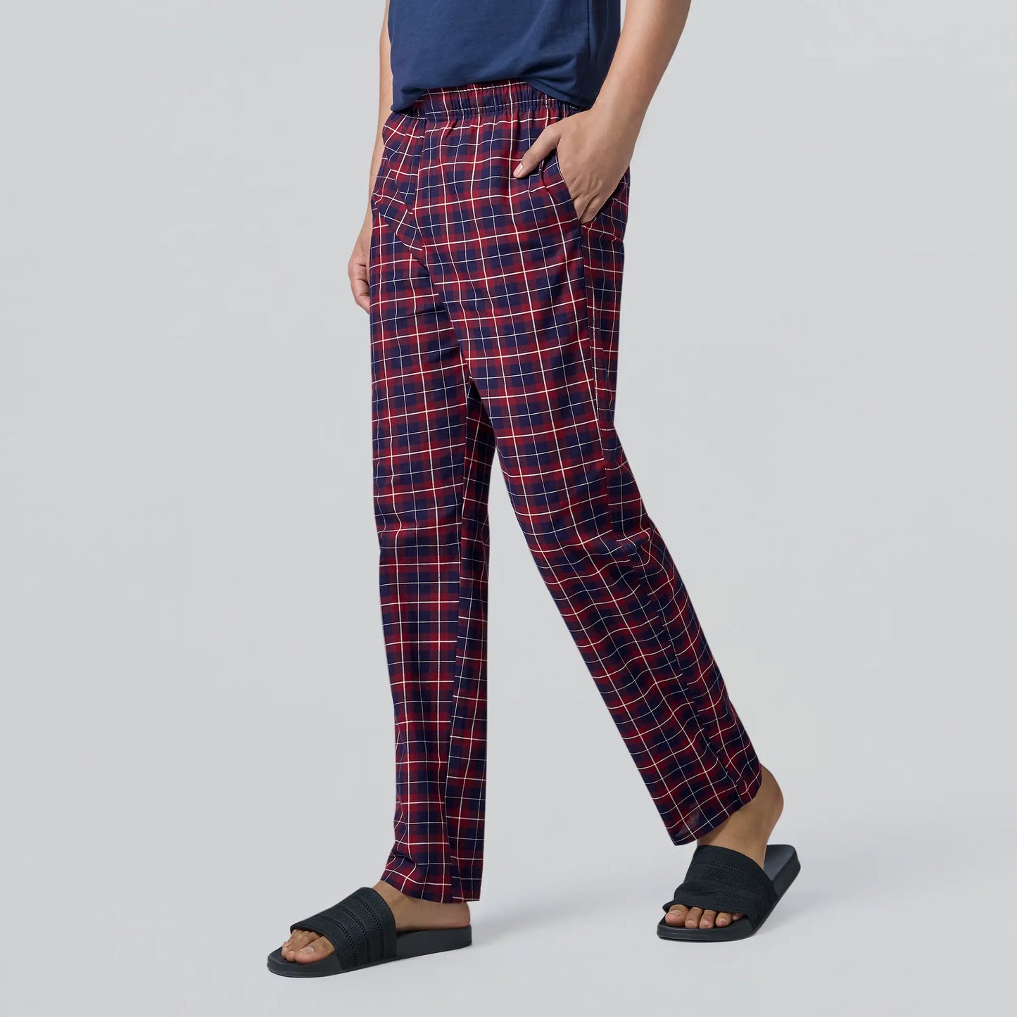 Checkmate Combed Cotton Pyjamas Autumn Maroon
