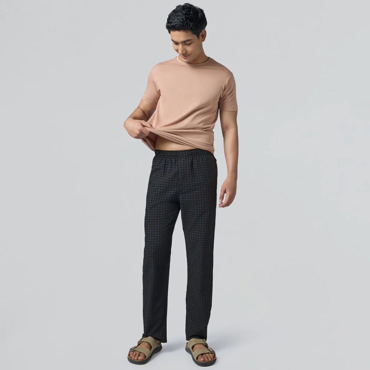 Checkmate Combed Cotton Pyjamas Charcoal Black - XYXX Apparels
