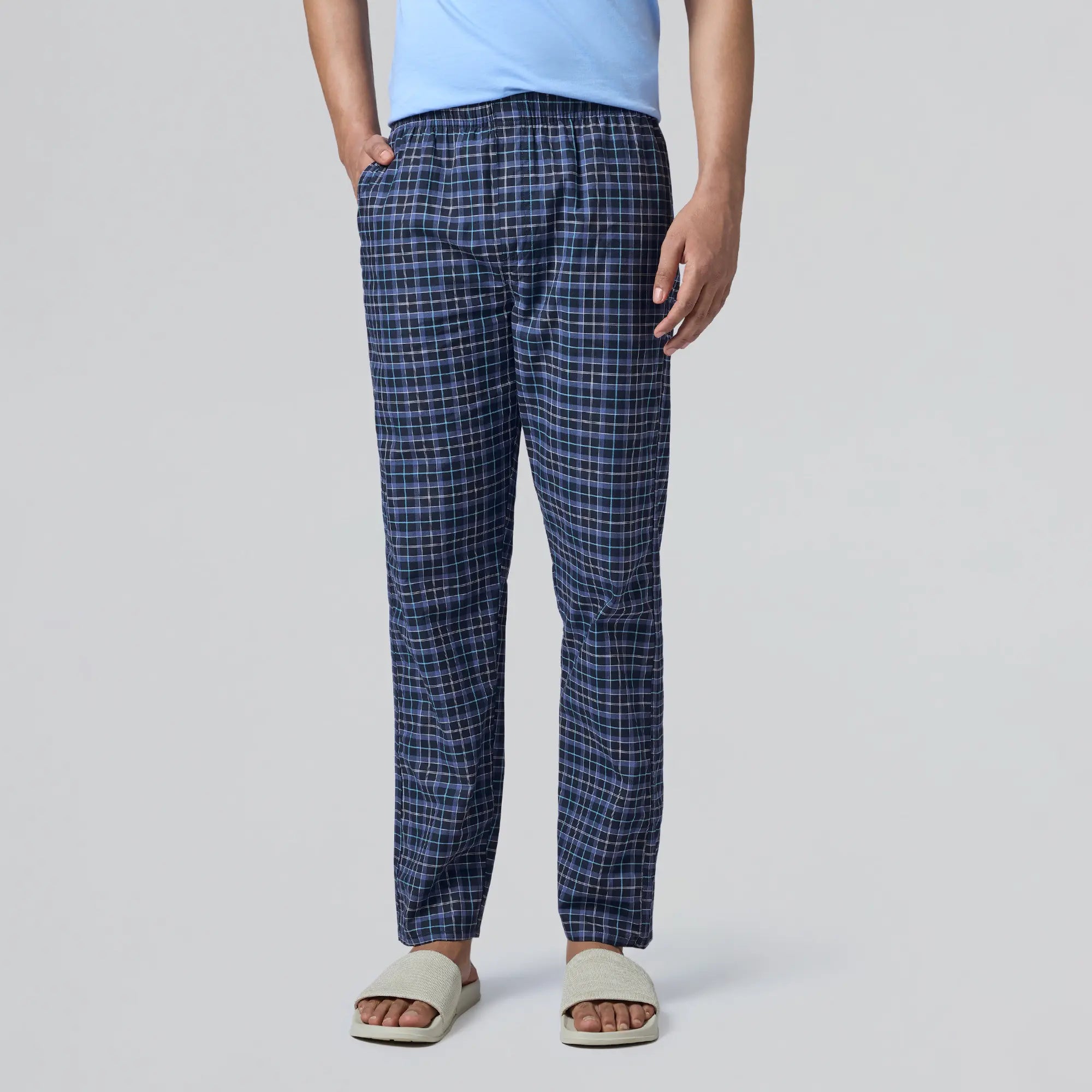 Checkmate Combed Cotton Pyjamas Midnight Blue - XYXX Apparels