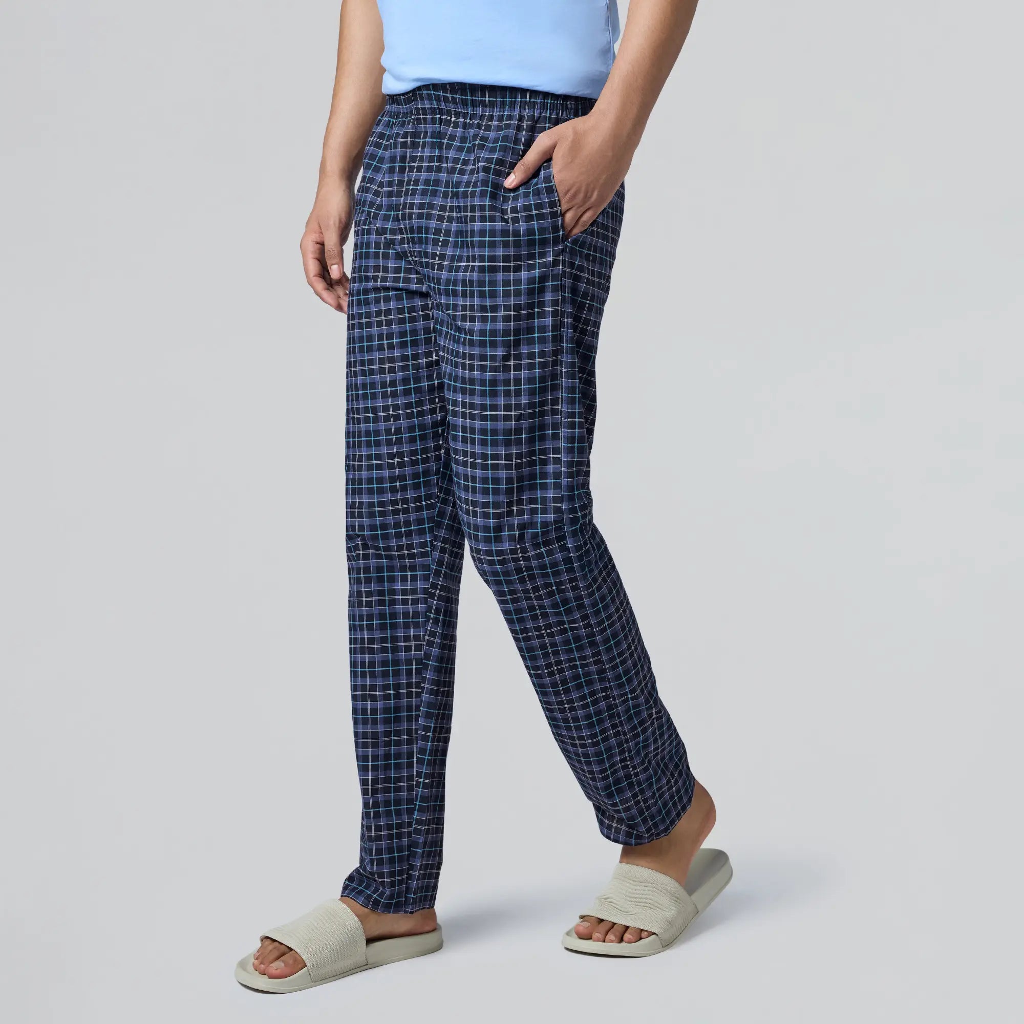 Checkmate Combed Cotton Pyjamas Midnight Blue - XYXX Apparels