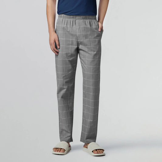 Checkmate Combed Cotton Pyjamas Smoke Grey - XYXX Apparels