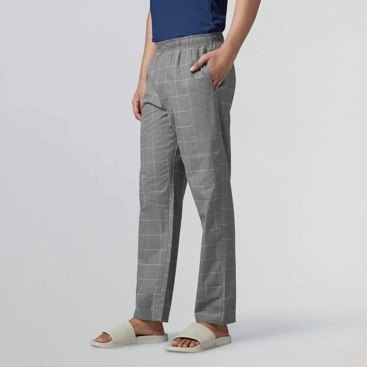 Checkmate Combed Cotton Pyjamas Smoke Grey - XYXX Apparels