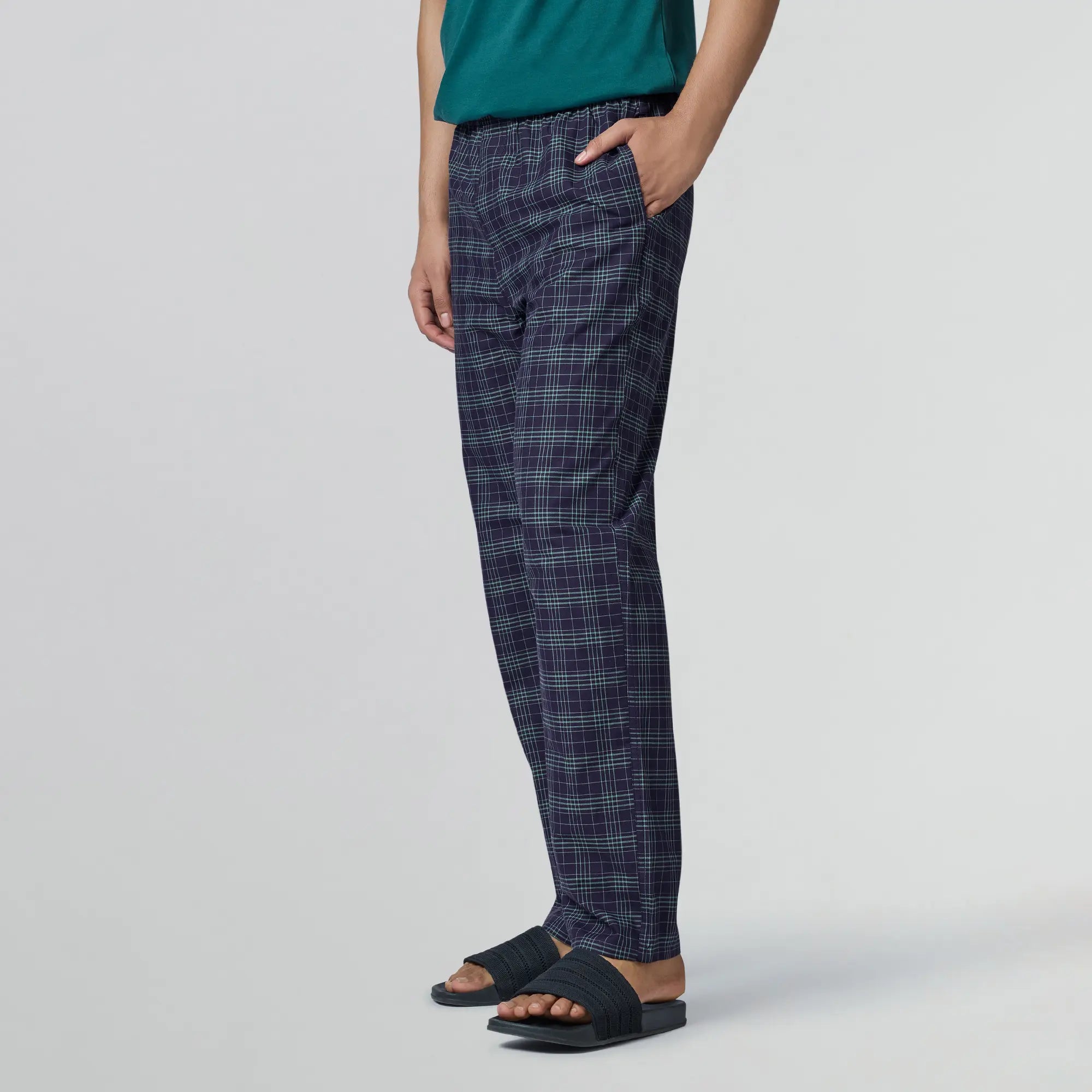 Checkmate Combed Cotton Pyjamas Storm Blue - XYXX Apparels