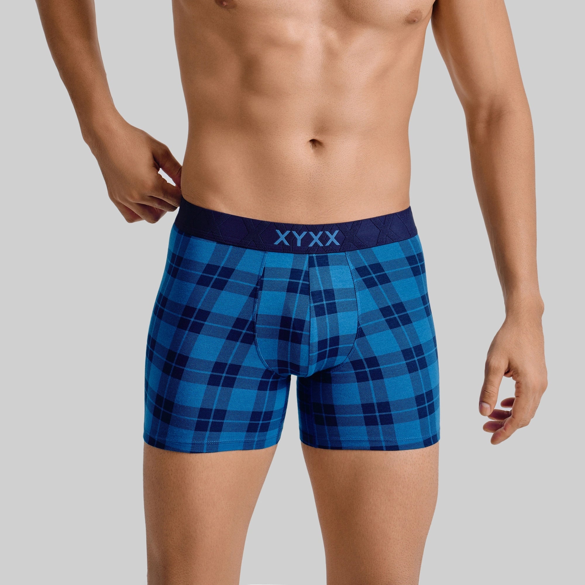 Checkmate Cotton Modal Boxer Briefs Vivid Blue
