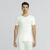 Cotton Rich Thermal Short Sleeve Vest Ivory White