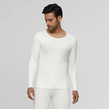 Cotton Rich Thermal Long Sleeve Vest Ivory White