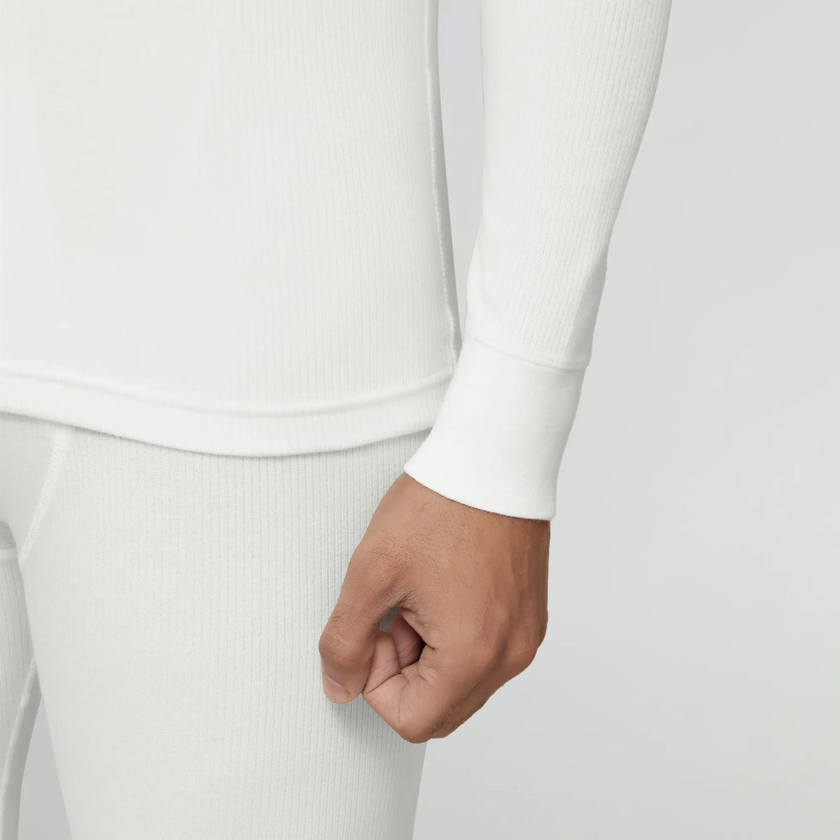 Cotton Rich Thermal Long Sleeve Vest Ivory White