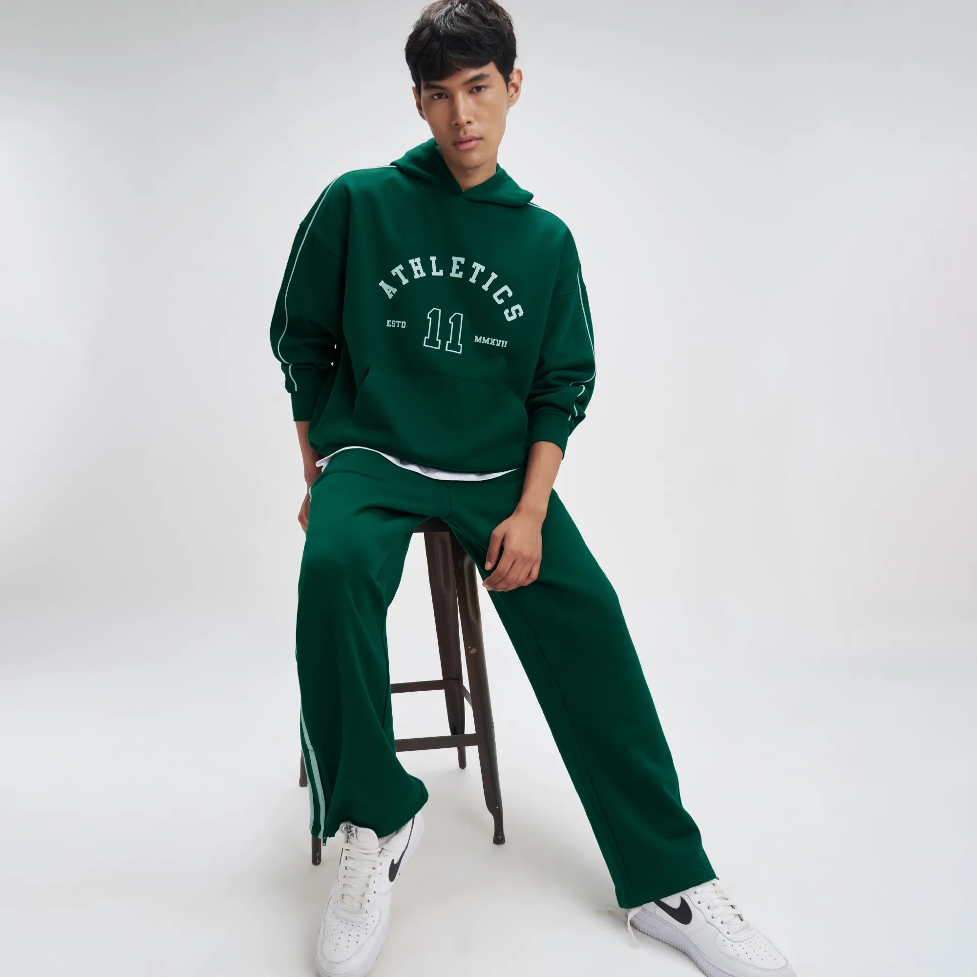 Crew Oversized Hoodie  - Ivy Green