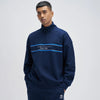 Crew Oversized Half-Zip Sweatshirt  - Blue Nights