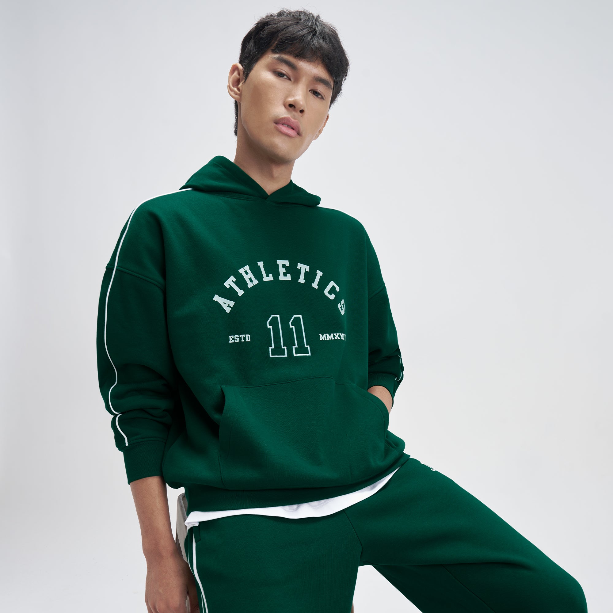 Crew Oversized Hoodie  - Ivy Green