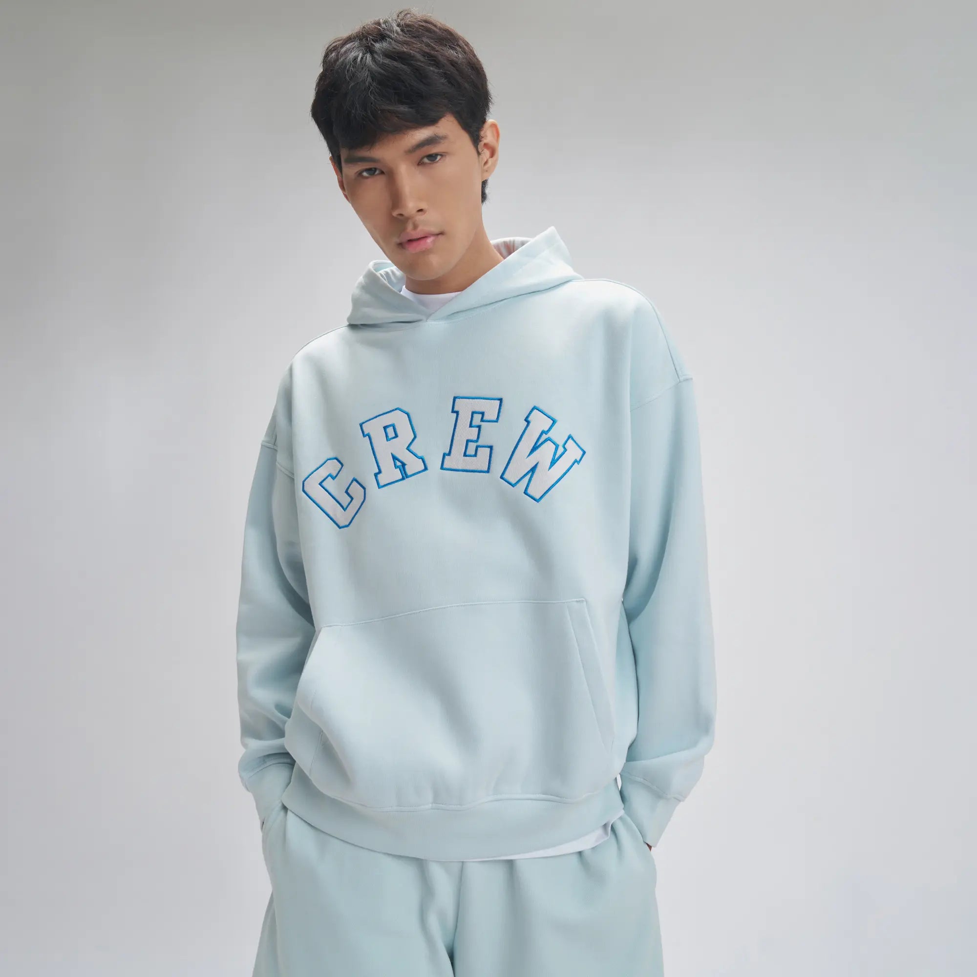 Crew Oversized Hoodie  - Quad Blue
