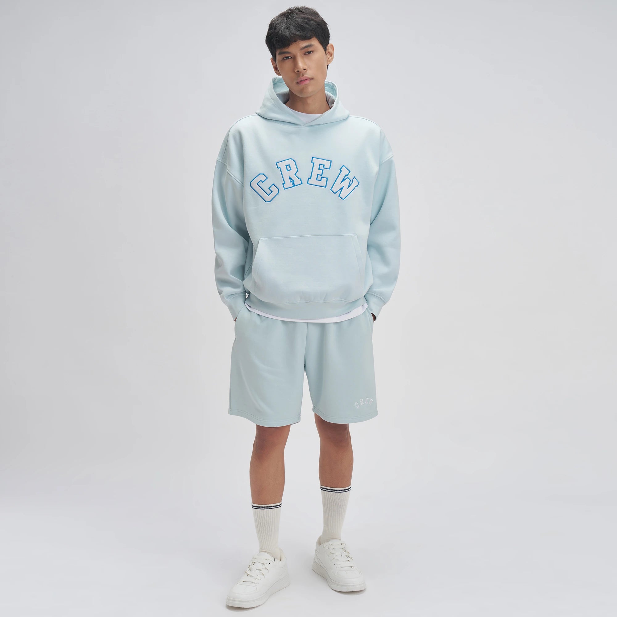 Crew Oversized Hoodie  - Quad Blue