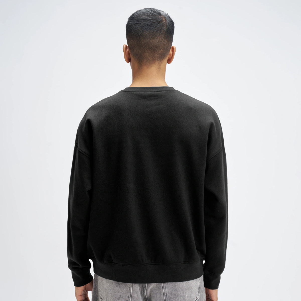 Crew Oversized Round Neck Sweatshirt - Ink Black
