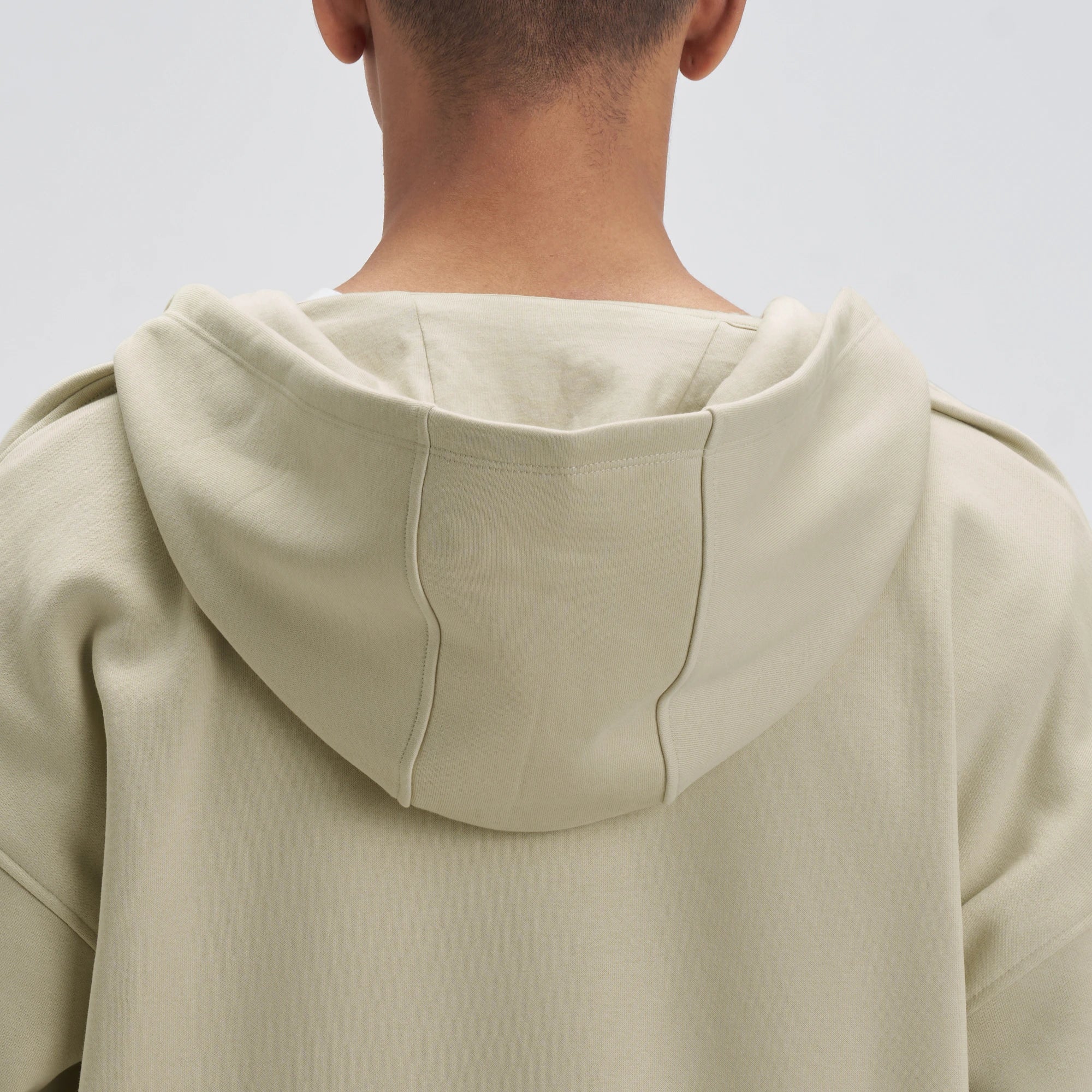 Crew Oversized Zipper Hoodie  -  Minted Grey