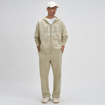 Crew Oversized Zipper Hoodie  -  Minted Grey