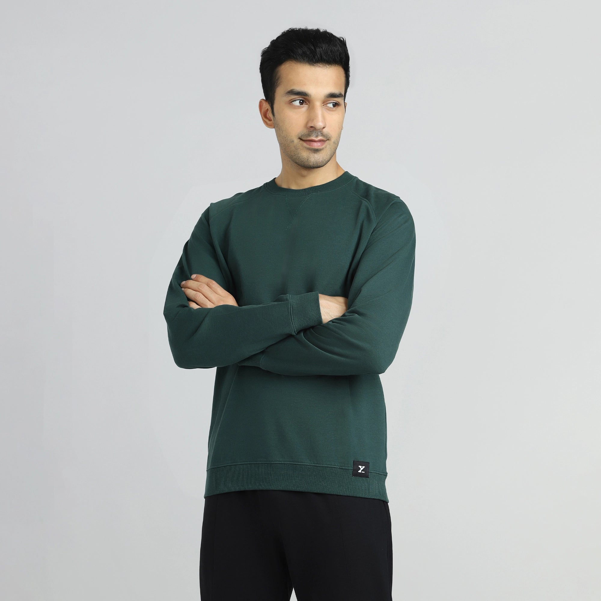 Cruze French Terry Cotton Sweatshirts Forest Green