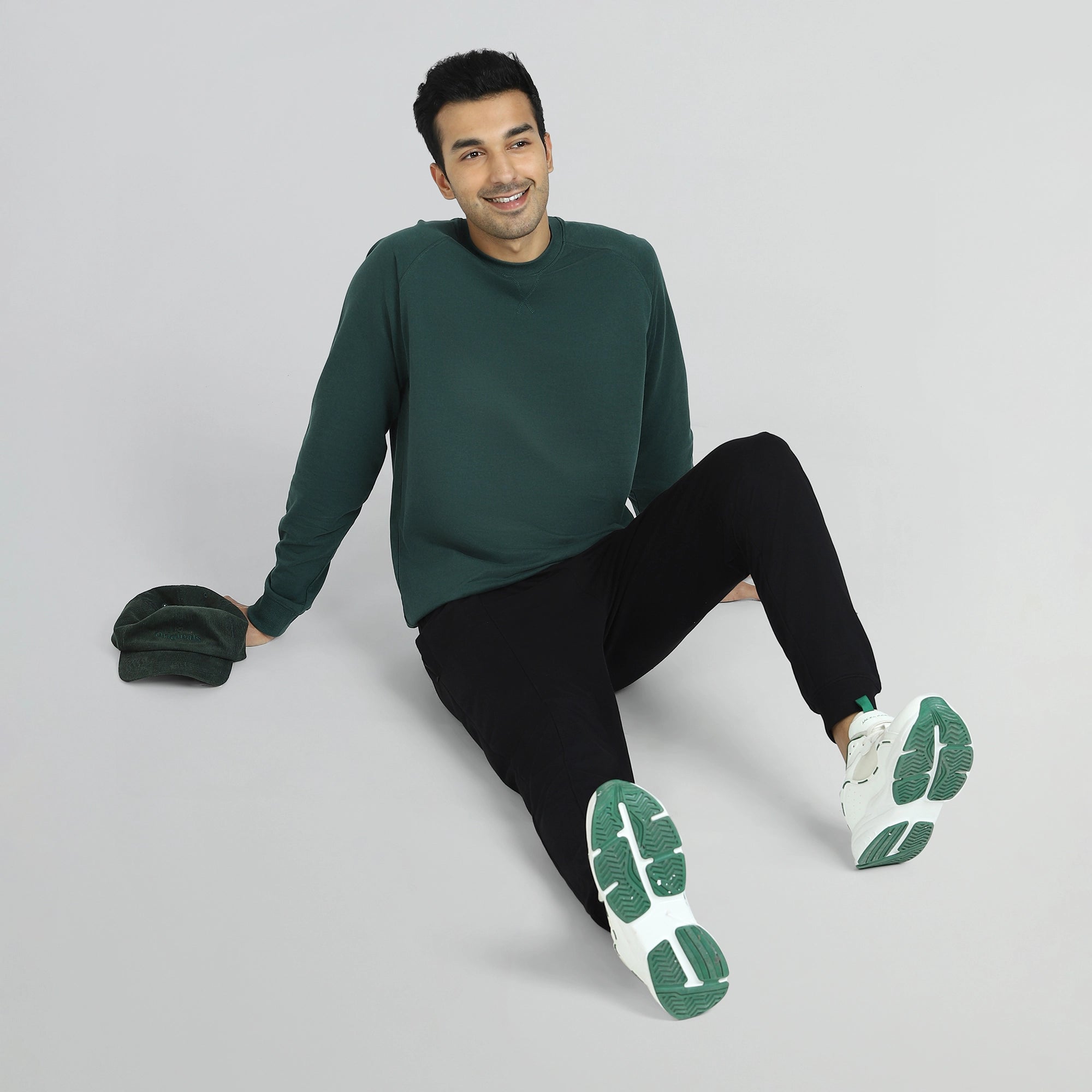 Cruze French Terry Cotton Sweatshirts Forest Green