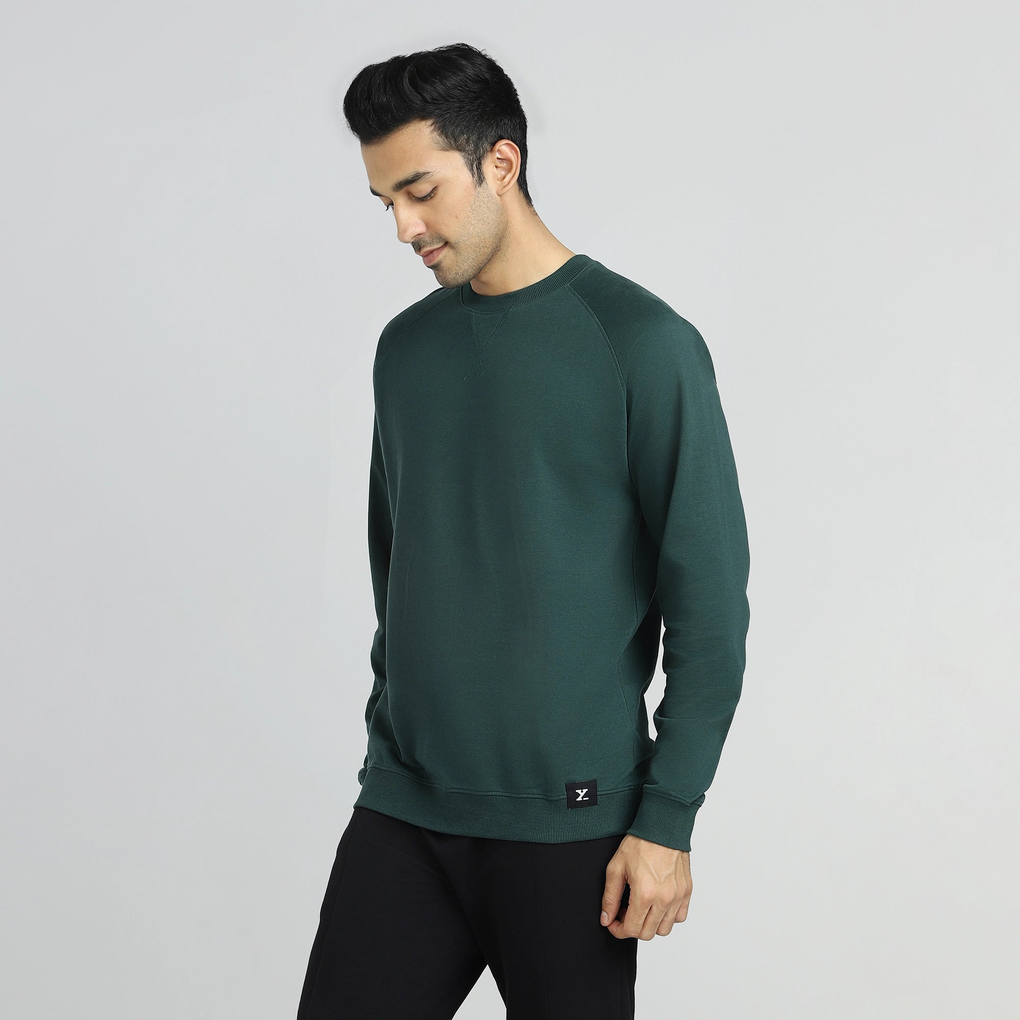 Cruze French Terry Cotton Sweatshirts Forest Green