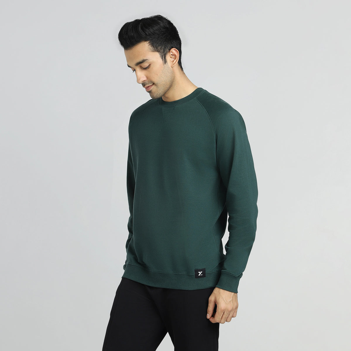 Cruze French Terry Cotton Sweatshirts Forest Green