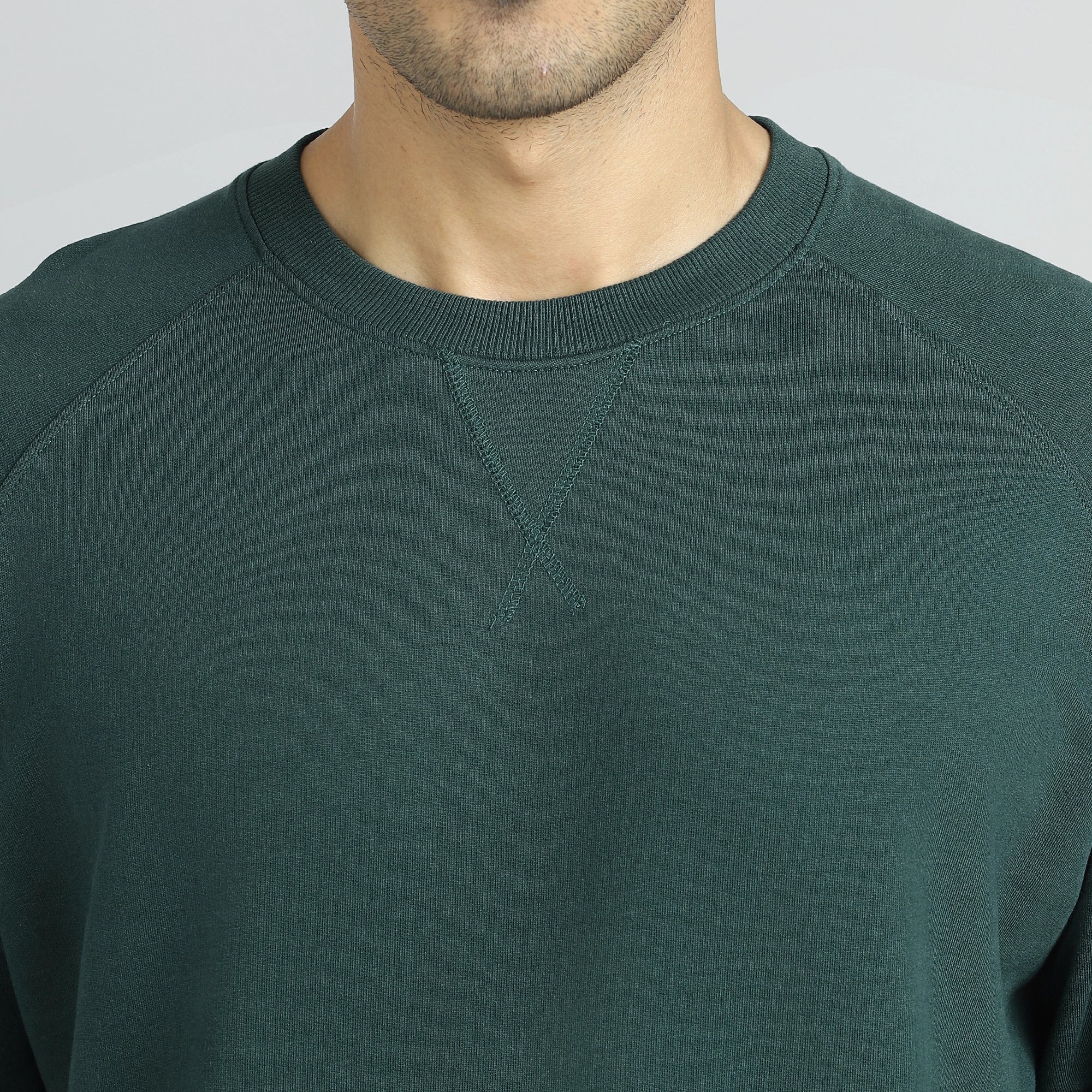 Cruze French Terry Cotton Sweatshirts Forest Green