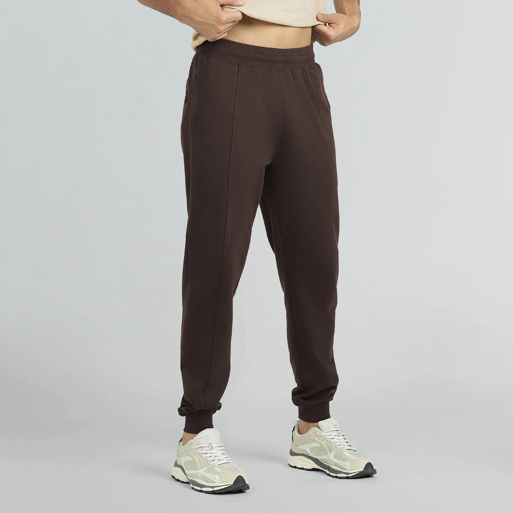 Malt Brown French Terry Cotton Joggers - Buy Men's Cotton Joggers