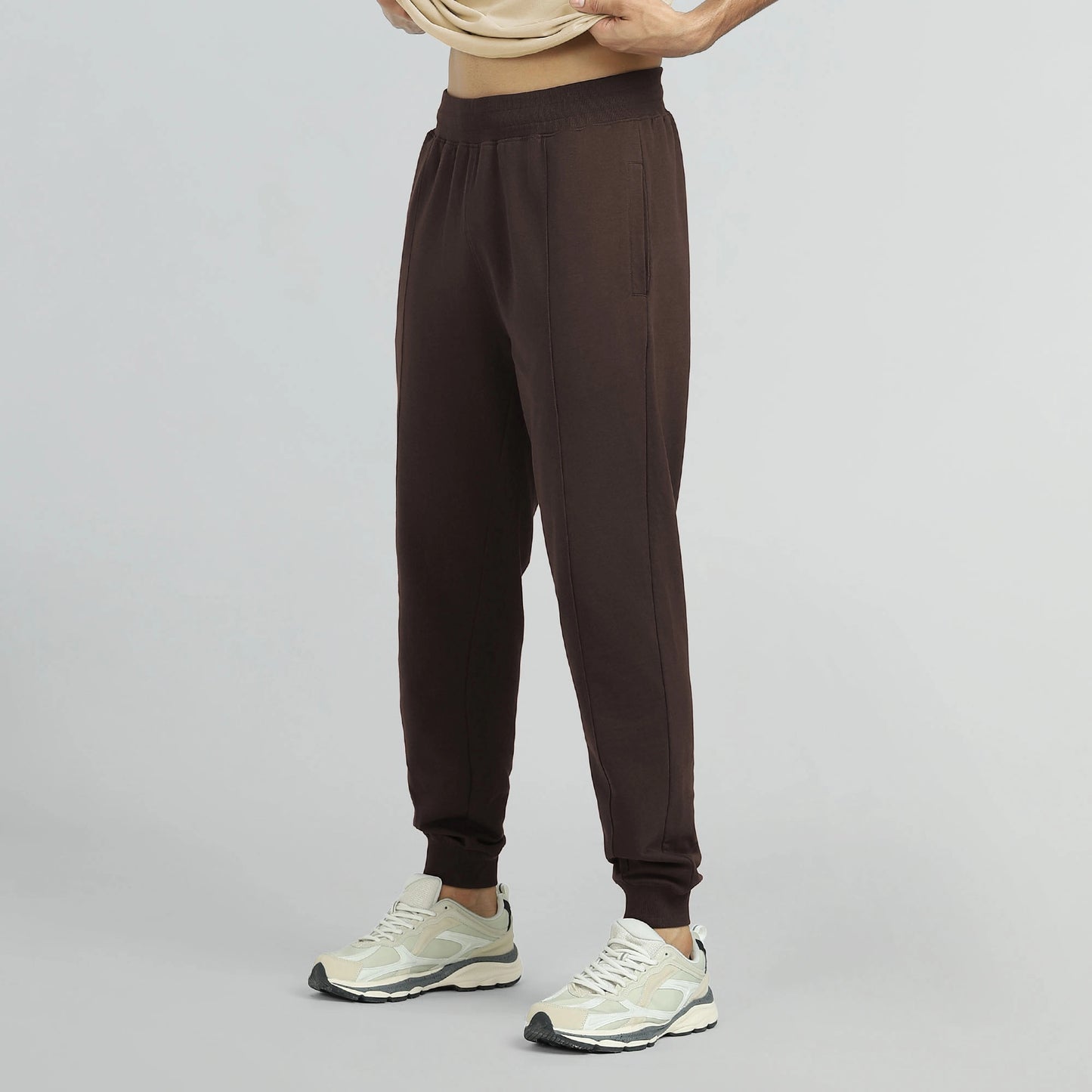 Cruze French Terry Cotton Joggers Malt Brown