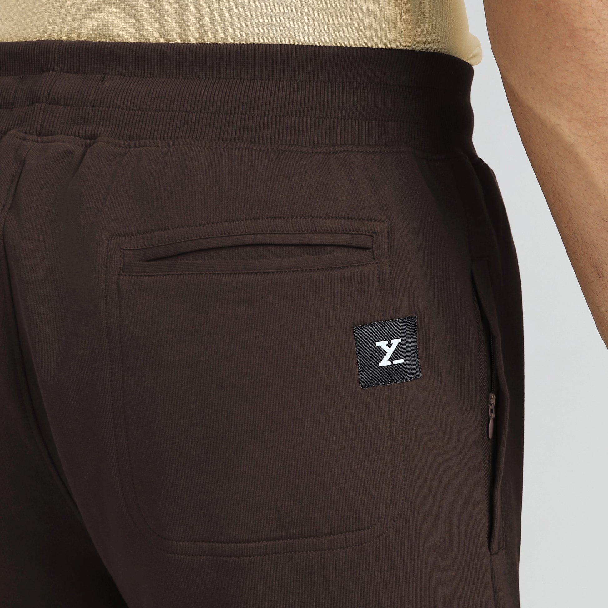 Cruze French Terry Cotton Joggers Malt Brown
