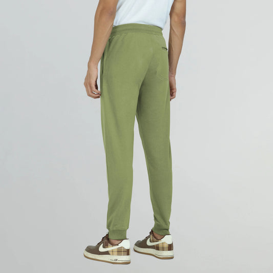 Cruze French Terry Cotton Joggers Olive Green