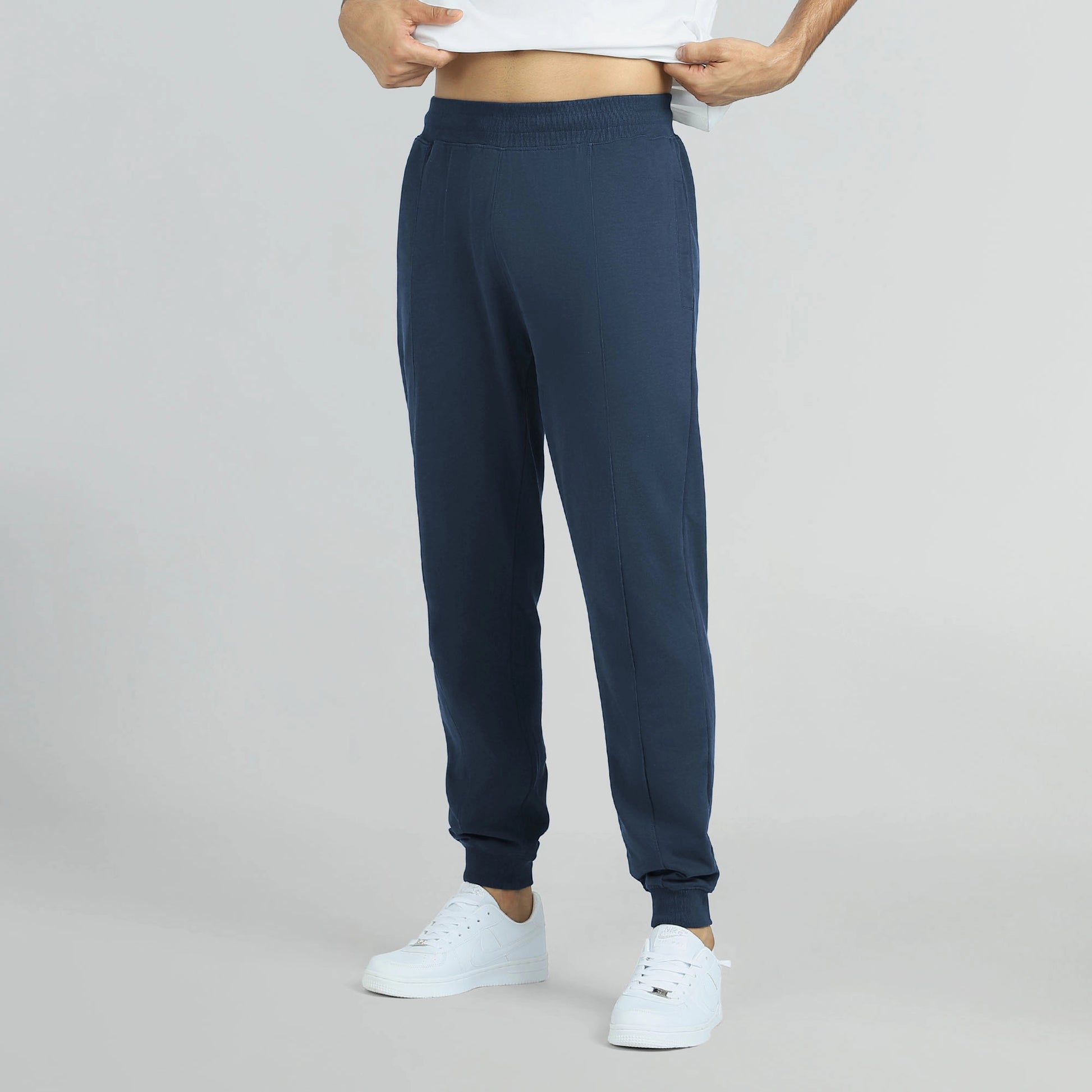 Cruze French Terry Cotton Joggers Opal Blue