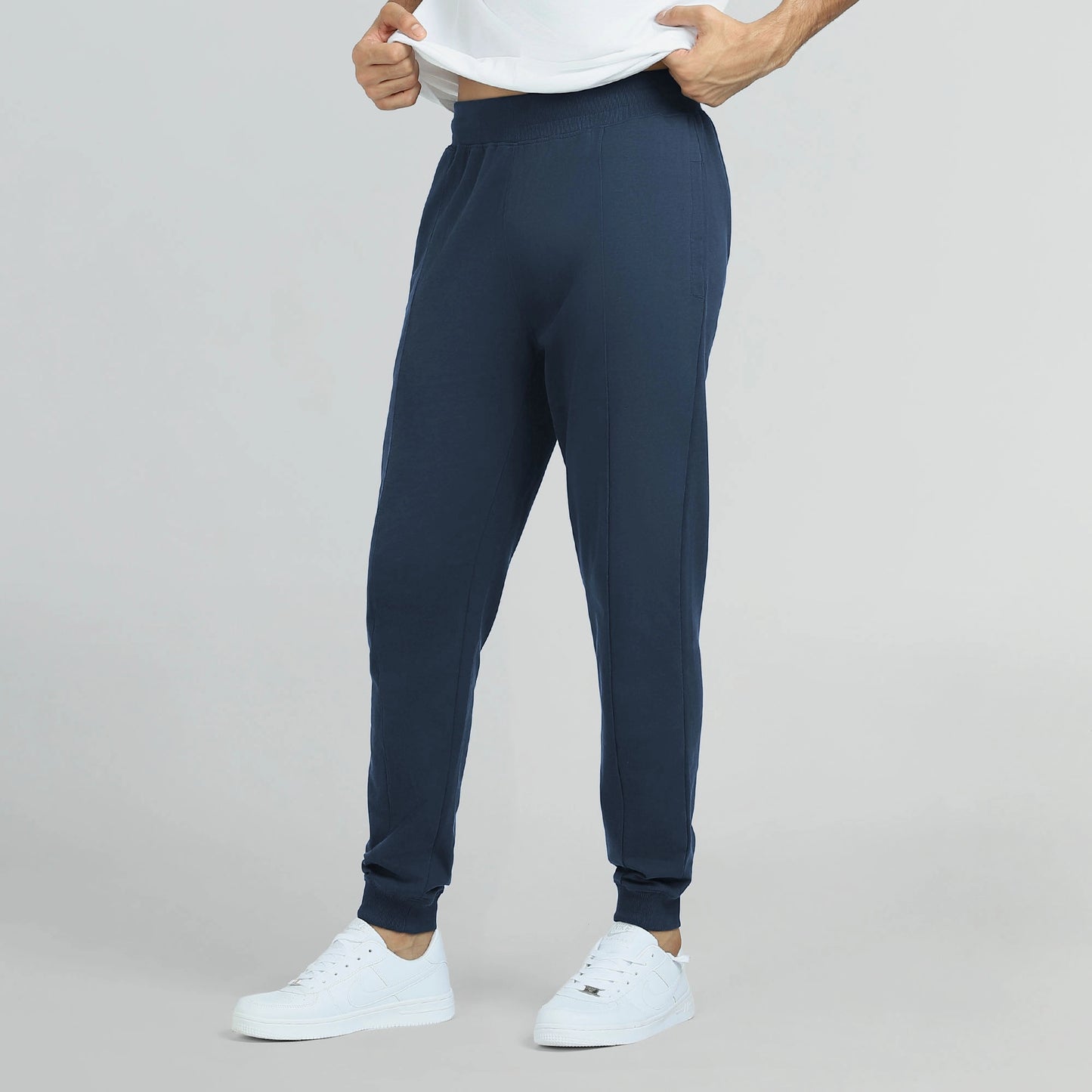 Cruze French Terry Cotton Joggers Opal Blue