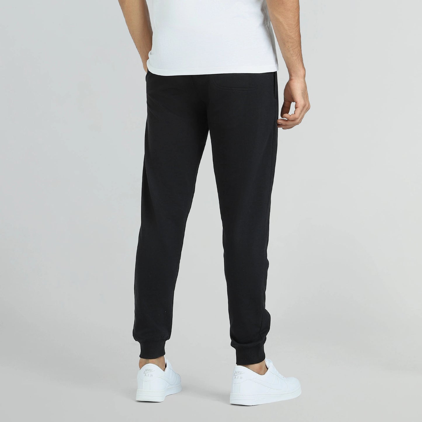 Cruze French Terry Cotton Joggers Pitch Black