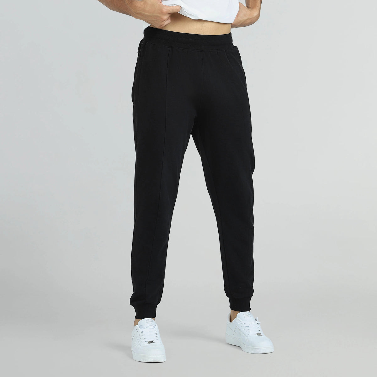 Cruze French Terry Cotton Joggers Pitch Black