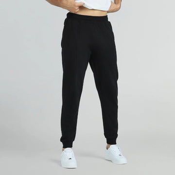 Cruze French Terry Cotton Joggers Pitch Black