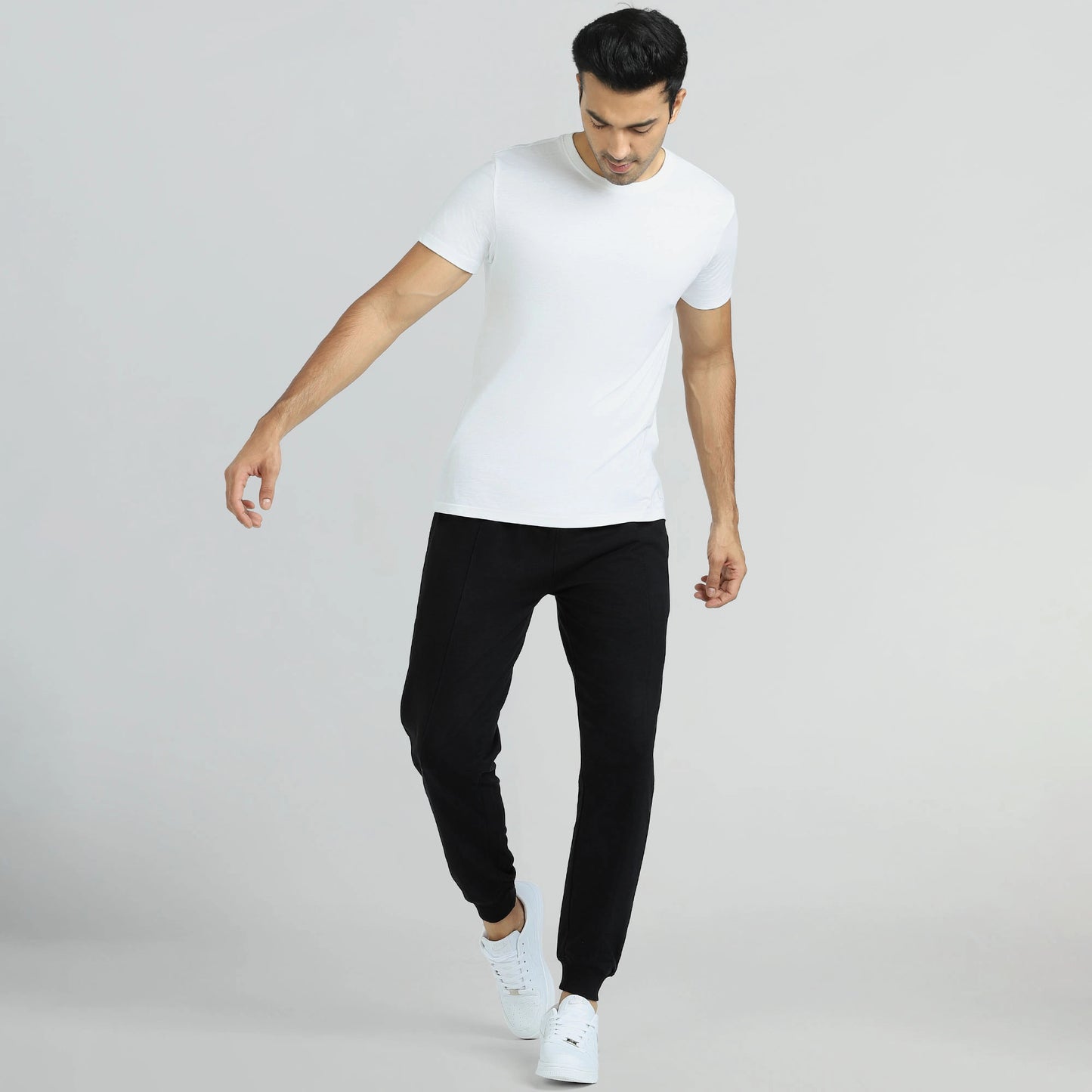 Cruze French Terry Cotton Joggers Pitch Black