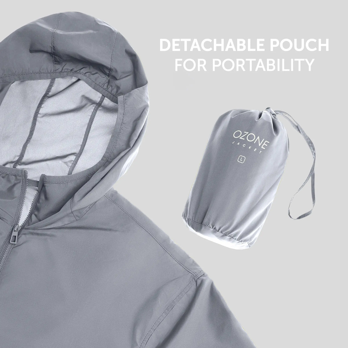 Ozone Polyester Parka Jacket - Ash Grey