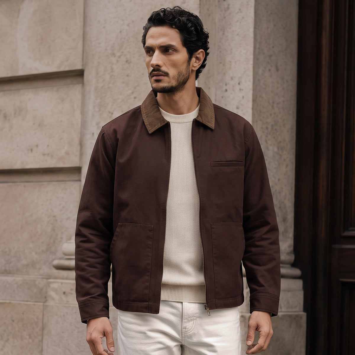Cotton Canvas Jacket - Espresso Brown