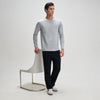 Full Sleeve Crew Neck T-Shirt - Muted Grey Melange