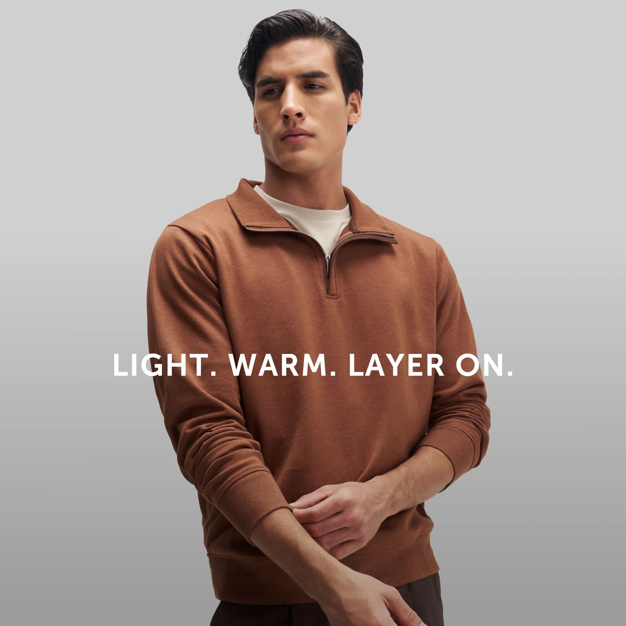 Half-Zip Pullover - Caramel Brown