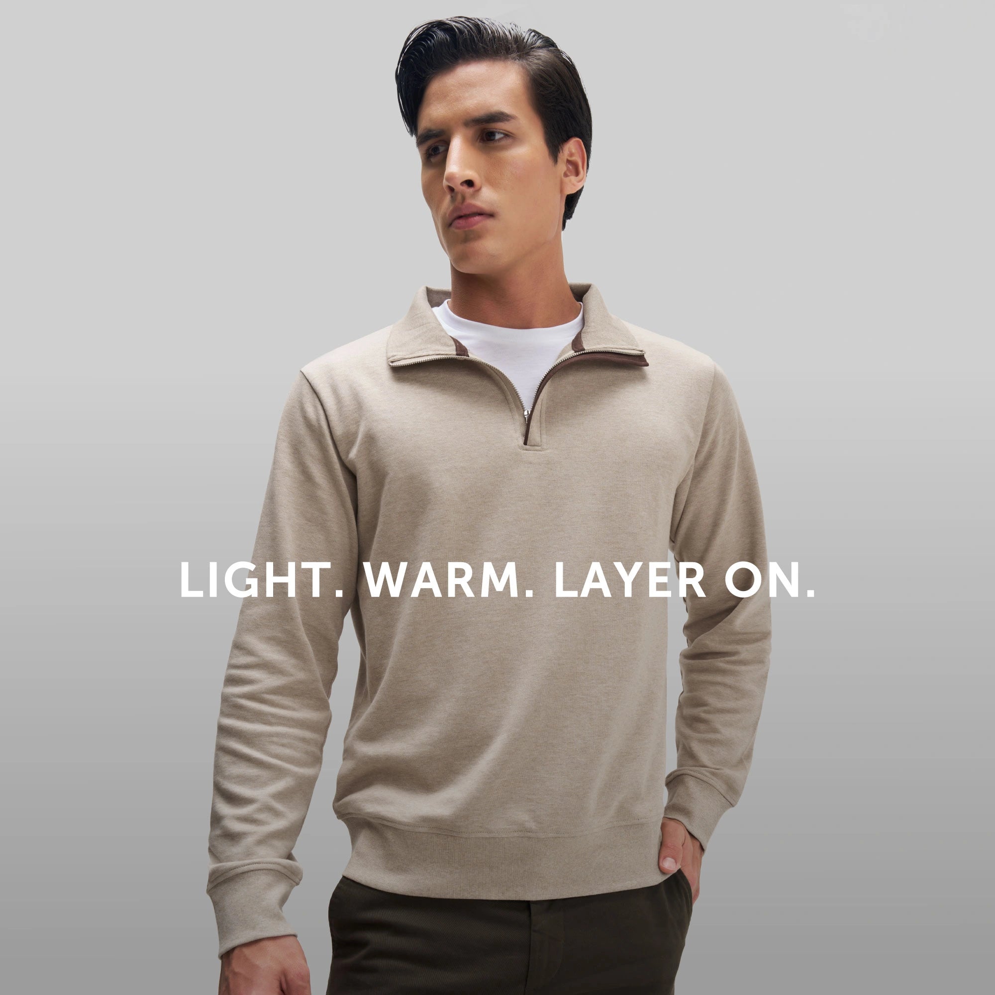 Half-Zip Pullover - Irish Beige