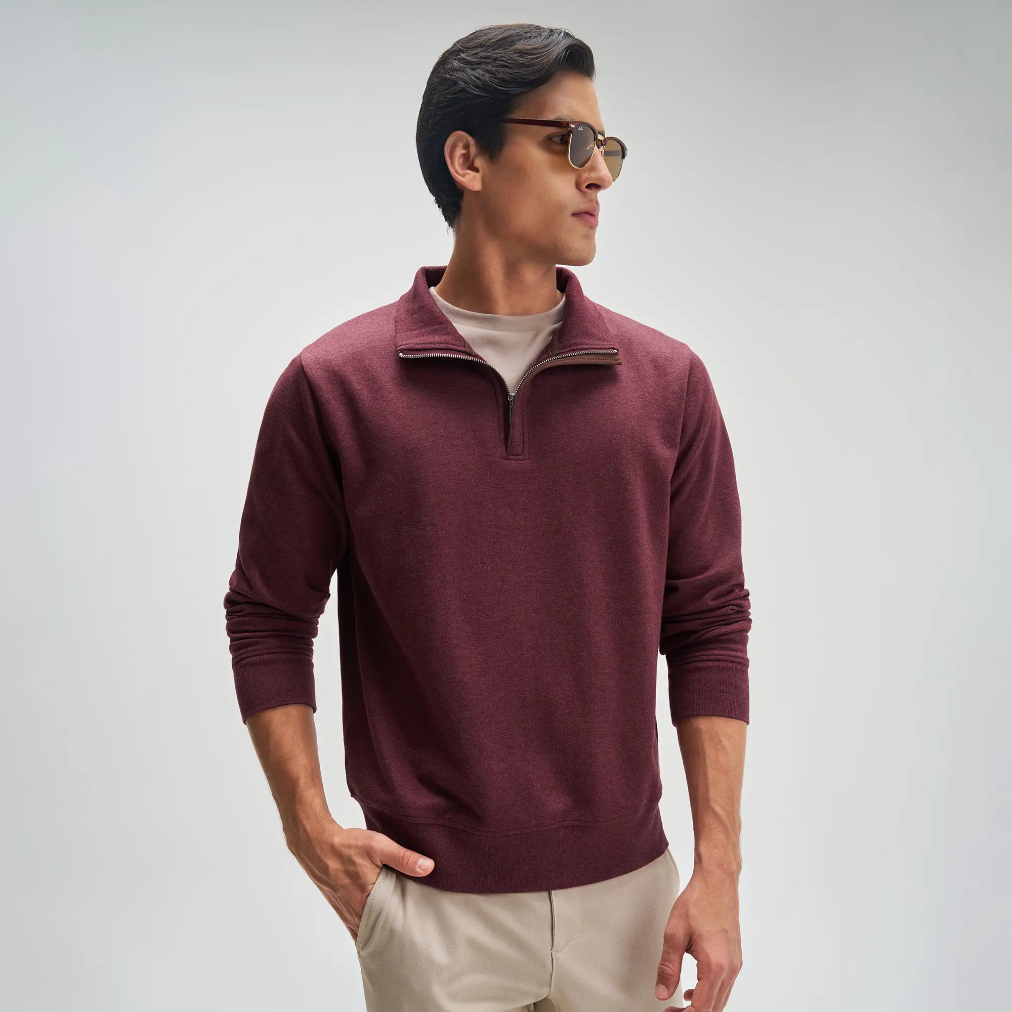 Half-Zip Pullover - Auburn Red