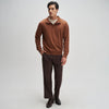 Half-Zip Pullover - Caramel Brown