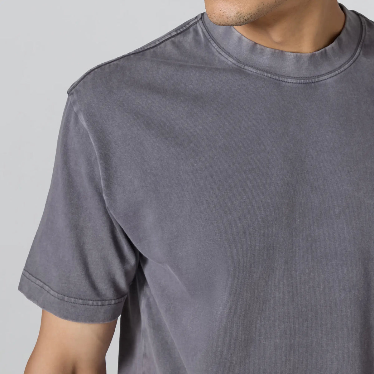 Haze Relaxed Fit Washed Crew Neck T-shirt Graphite Grey