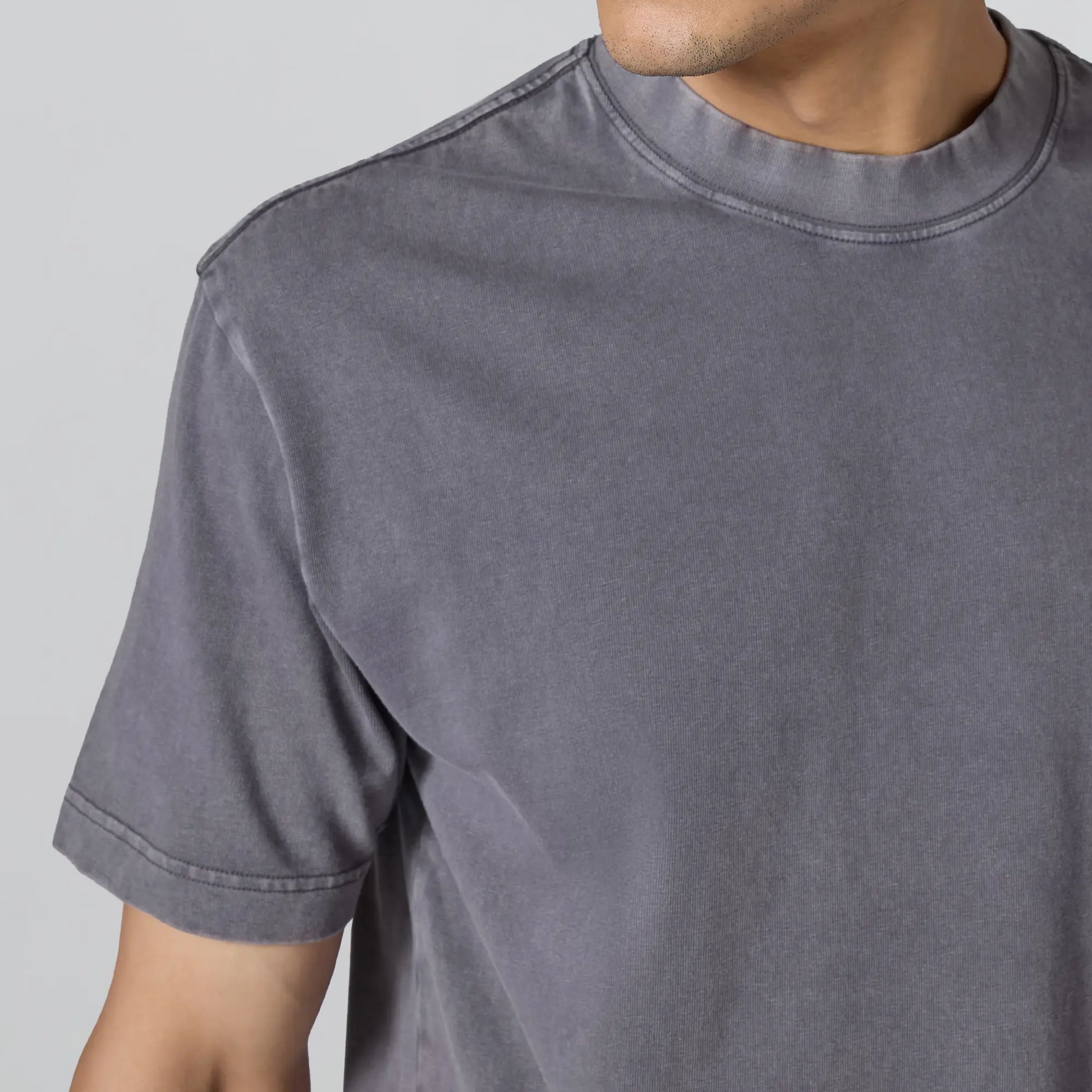 Haze Relaxed Fit Washed Crew Neck T-shirt Graphite Grey