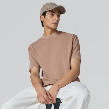 Haze Relaxed Fit Washed Crew Neck T-shirt Mocha Brown