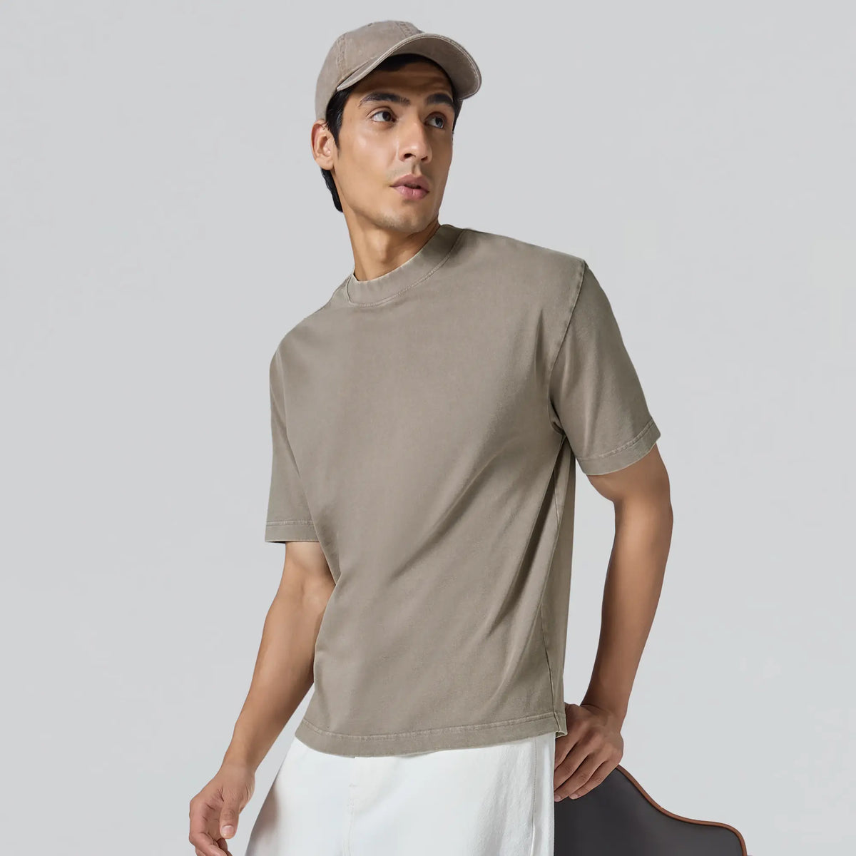 Haze Relaxed Fit Washed Crew Neck T-shirt Smokey Grey