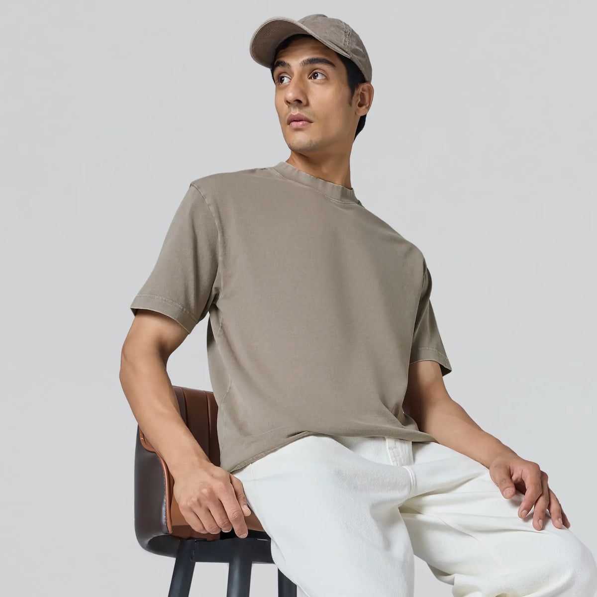 Haze Relaxed Fit Washed Crew Neck T-shirt Smokey Grey