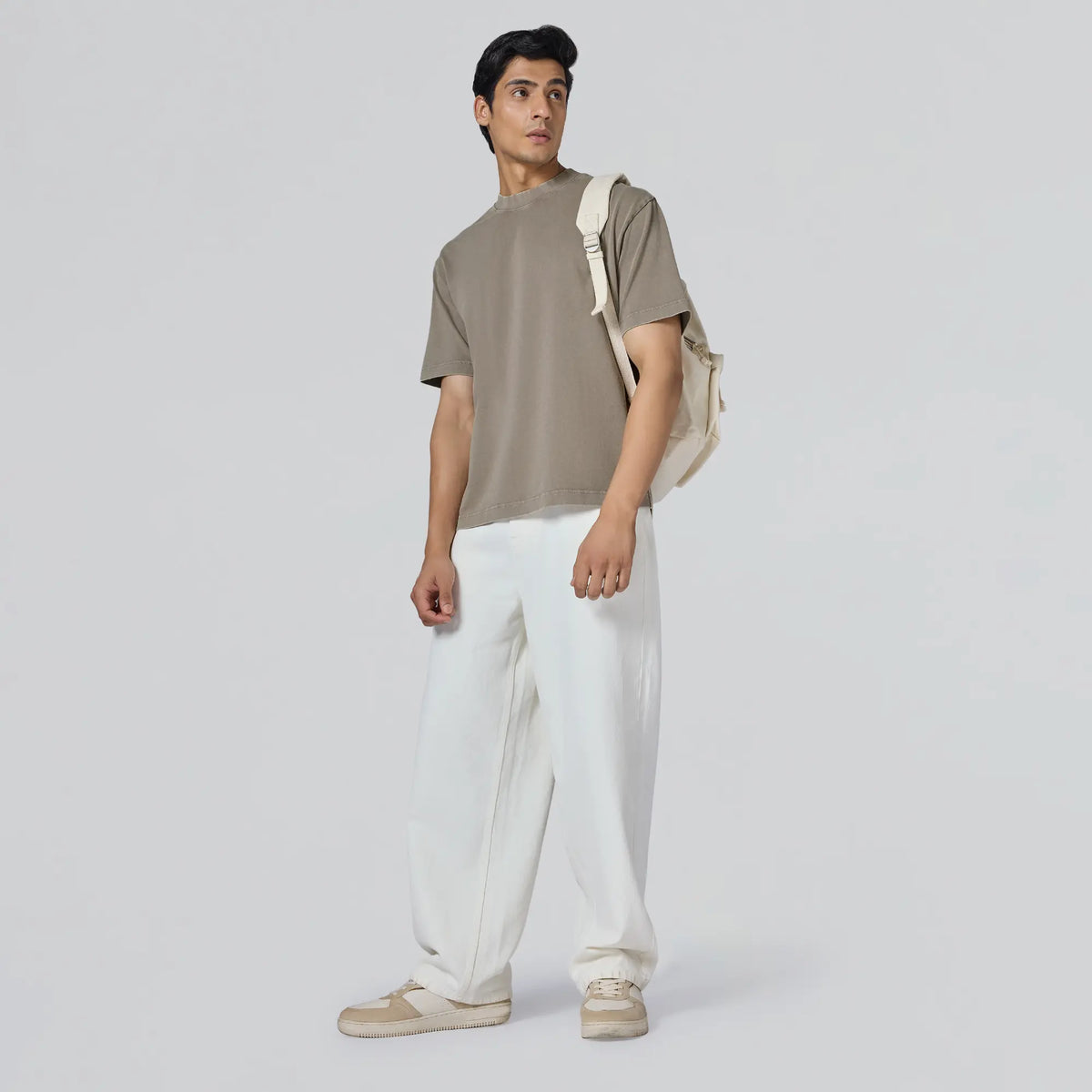 Haze Relaxed Fit Washed Crew Neck T-shirt Smokey Grey