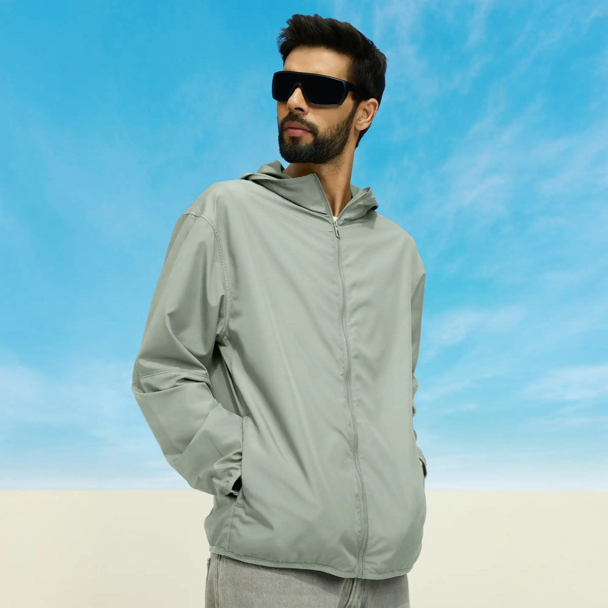 Ozone Polyester Parka Jacket - Chrome White